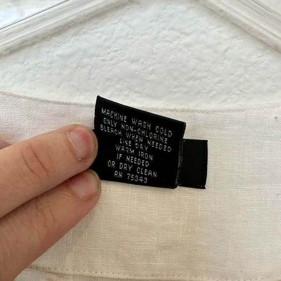 WilliSmith 100% Linen White Embroidered Tunic Top/Swimsuit coverup Size M - Picture 8 of 12